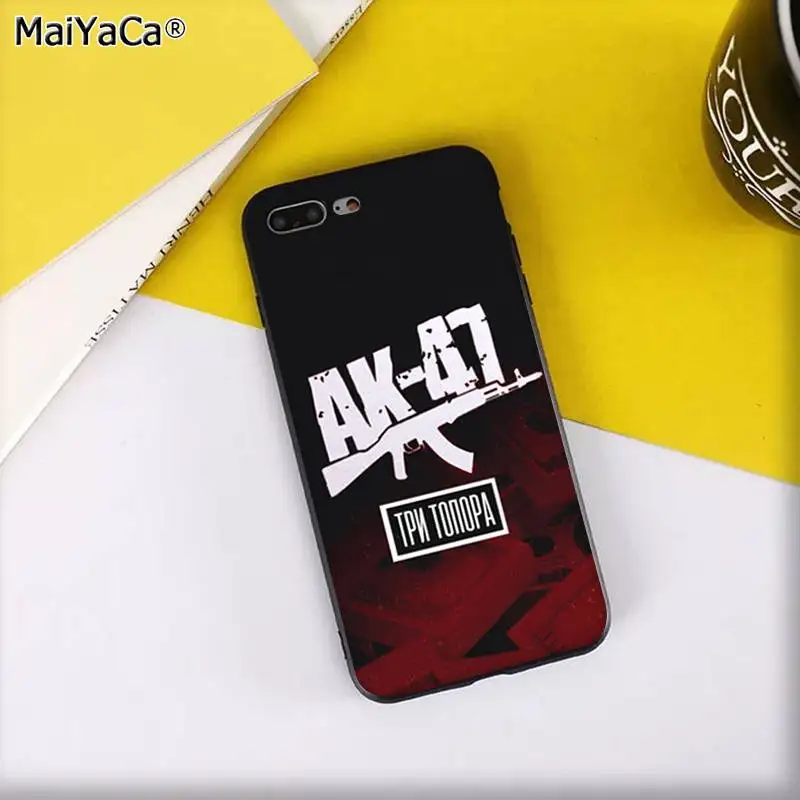 Чехол MaiYaCa AK47 Gun Coque Shell для телефона iPhone 11 pro XS MAX 8 7 6 6S Plus X 5 5S SE XR