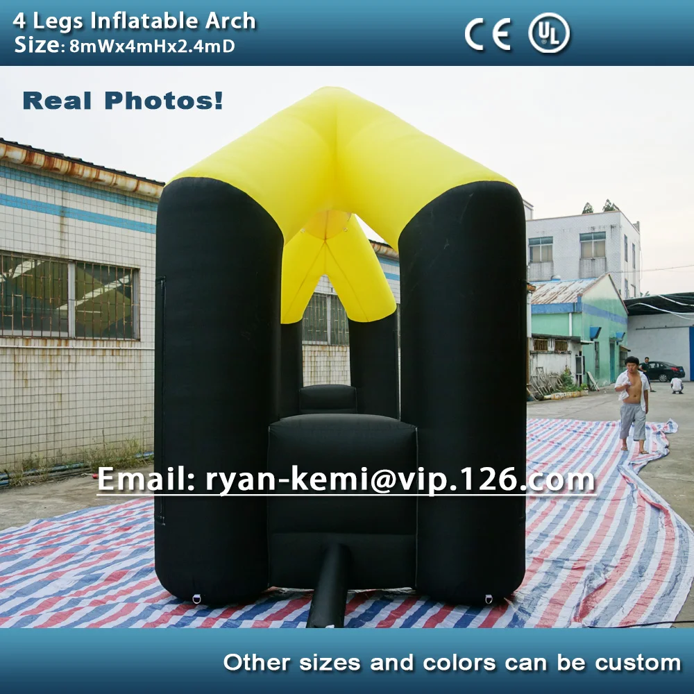 26ft 8mWx4mH желтый 4 ноги надувная АРКА рекламная гонка archway стартовый финишный надувной арка для спортивных мероприятий открытие шоу