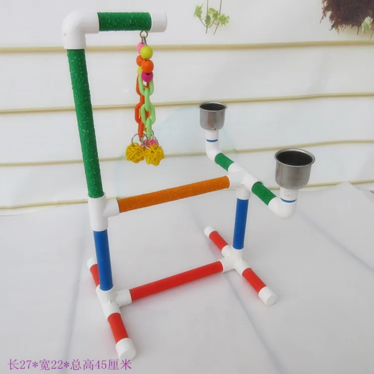 Bird PVC Perch Platform Training Stands Perches Playstand Playgound Standing Toy with feeders for Macaw Cockatoo African Grey | Дом и сад