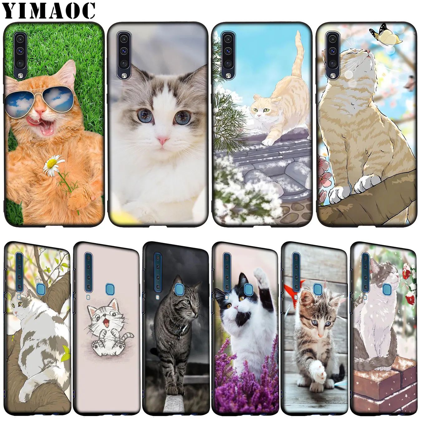 Мягкий силиконовый чехол YIMAOC Meow с мультяшным котом для Samsung Galaxy A51 A71 A81 A91 A41 A21 A11 A01