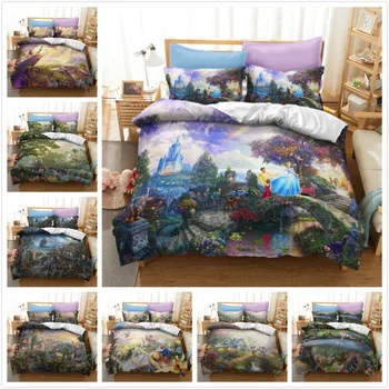 

3D animation duvet cover 3 pieces of microfiber court bedding set with 2 pillows, deep water fashion double queen bed king quilt