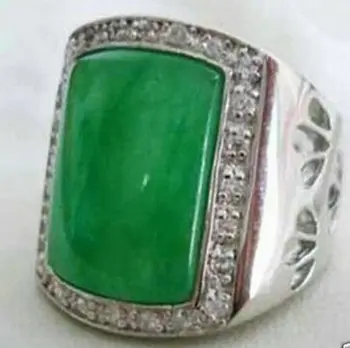 

Fashion Jewelry Green jade Gemstone men's ring AAA Grade