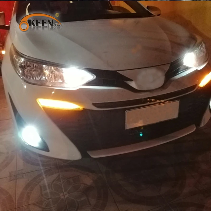 2 шт. высокое качество DRL для Toyota Yaris Светодиодный дневной ходовой светильник светодиодный задний бампер светильник тормозной светильник s задний светильник