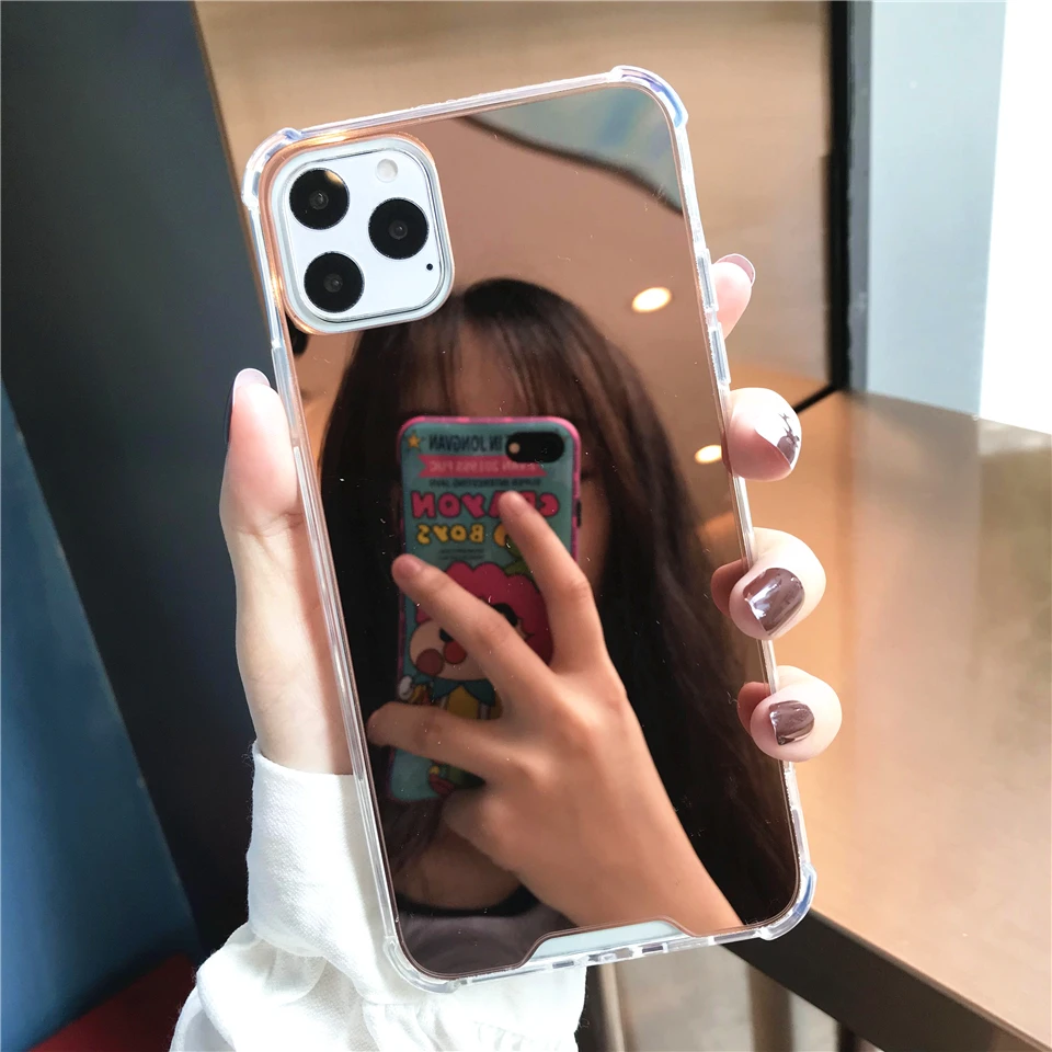 Супер противоударное Зеркало Покрытие Броня Силиконовый ТПУ чехол для iphone 11 Pro MAX
