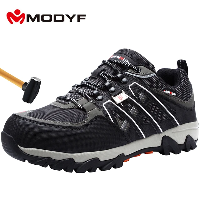 US $36.35 MODYF Men's Steel Toe Work Safety Shoes Lightweight Breathable Anti-smashing Anti-puncture Non-slip