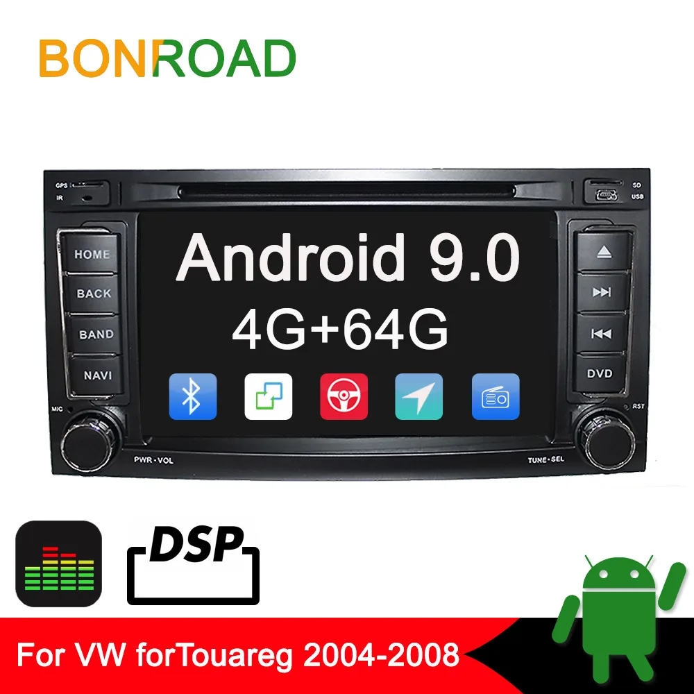 BONROAD Android 9 0 автомобильный DVD мультимедийный плеер для Volkswagen forTouareg GPS навигация