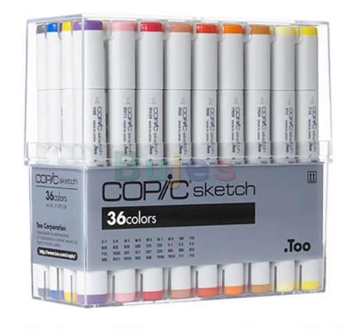 JP Copic Sketch Markers 12/24/36/72 color,fast drying,non-toxic  markers,Durable polyester nibs,Available in several color sets