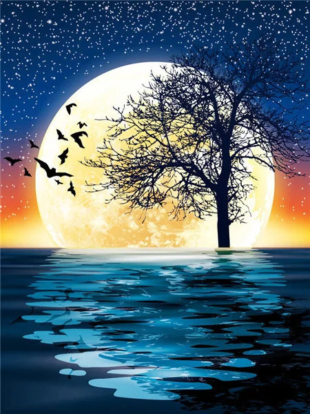 Pintura de la Luna por números para adultos, decoración del hogar, arte de  pared para habitación, pintar por números, dibujo al óleo sobre lienzo|Pintura  por números| - AliExpress