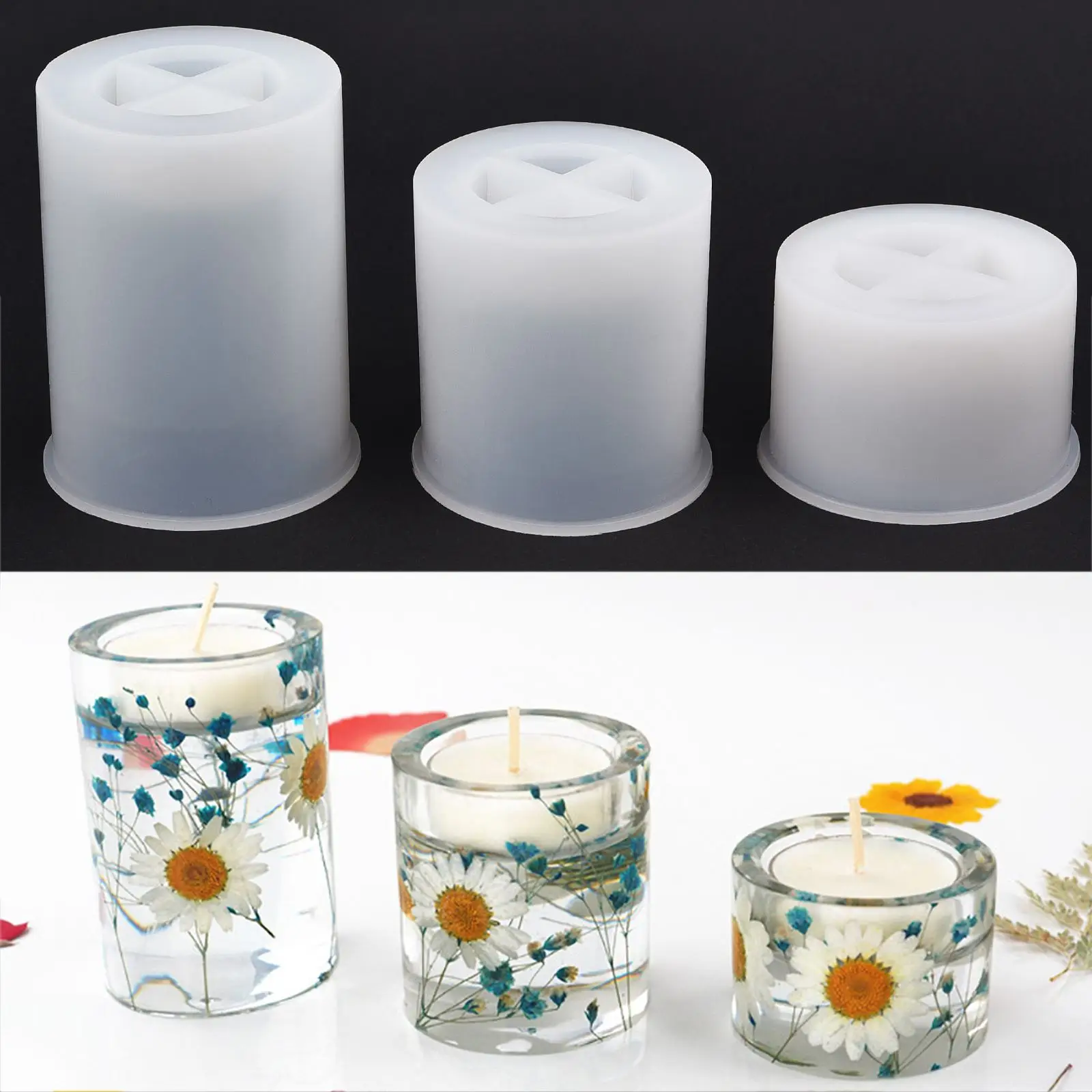 Candle Holder Crystal Epoxy Resin Mold Diy Aromatherapy Candle Tray ...