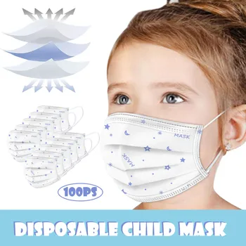 

Disposable 3-Ply Face Mask Kids Anti-Dust Face Fabric Facial MaskWith Elastic Earloop Baby Mascarillas 100PCS Mouth Cover#YL5
