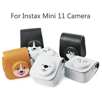 

Fujifilm Instax Mini 11 Camera Case Bag PU Leather Lovely Dog Cat Instant Camera Shoulder Strap Bag Protector Cover Pouch