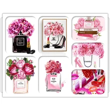 Nouveau bricolage 5D carré diamant peinture parfum rouge à lèvres fleur diamant mosaïque décoration de la maison motif de broderie point de croix(China)