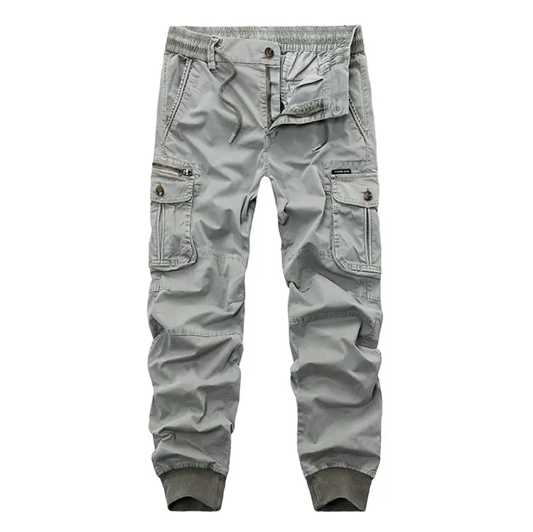 light grey ZOGAA, новинка, модные городские брюки для молодых мужчин, с несколькими карманами, мужские брюки карго, уличная одежда, повседневная юбка, Мужская одежда для скейтборда, хип-хоп - Цвет: light grey