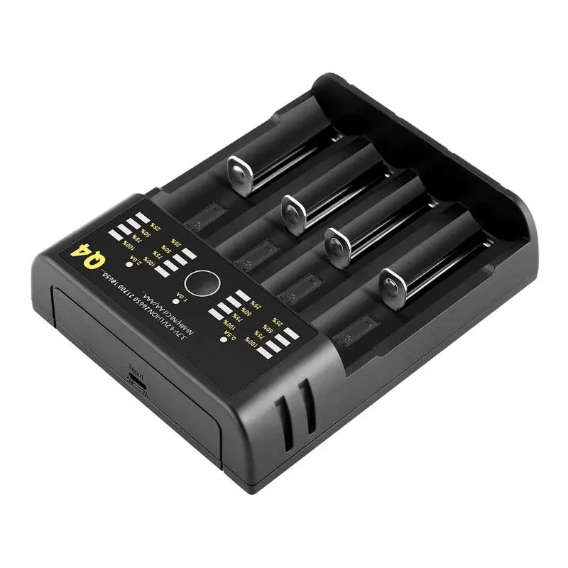

Portable 4 Slots 18650 Battery Charger USB Charging Dock Adapter Device for Rechargeable Batteries Ni-MH Ni-Cd AA AAA Li-ion