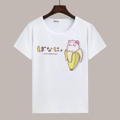 23 Японское аниме Bananya Cat, скрывающаяся в бананах футболка для косплея, Мужская футболка с бананами и котом, летние хлопковые футболки, топы - Цвет: 23