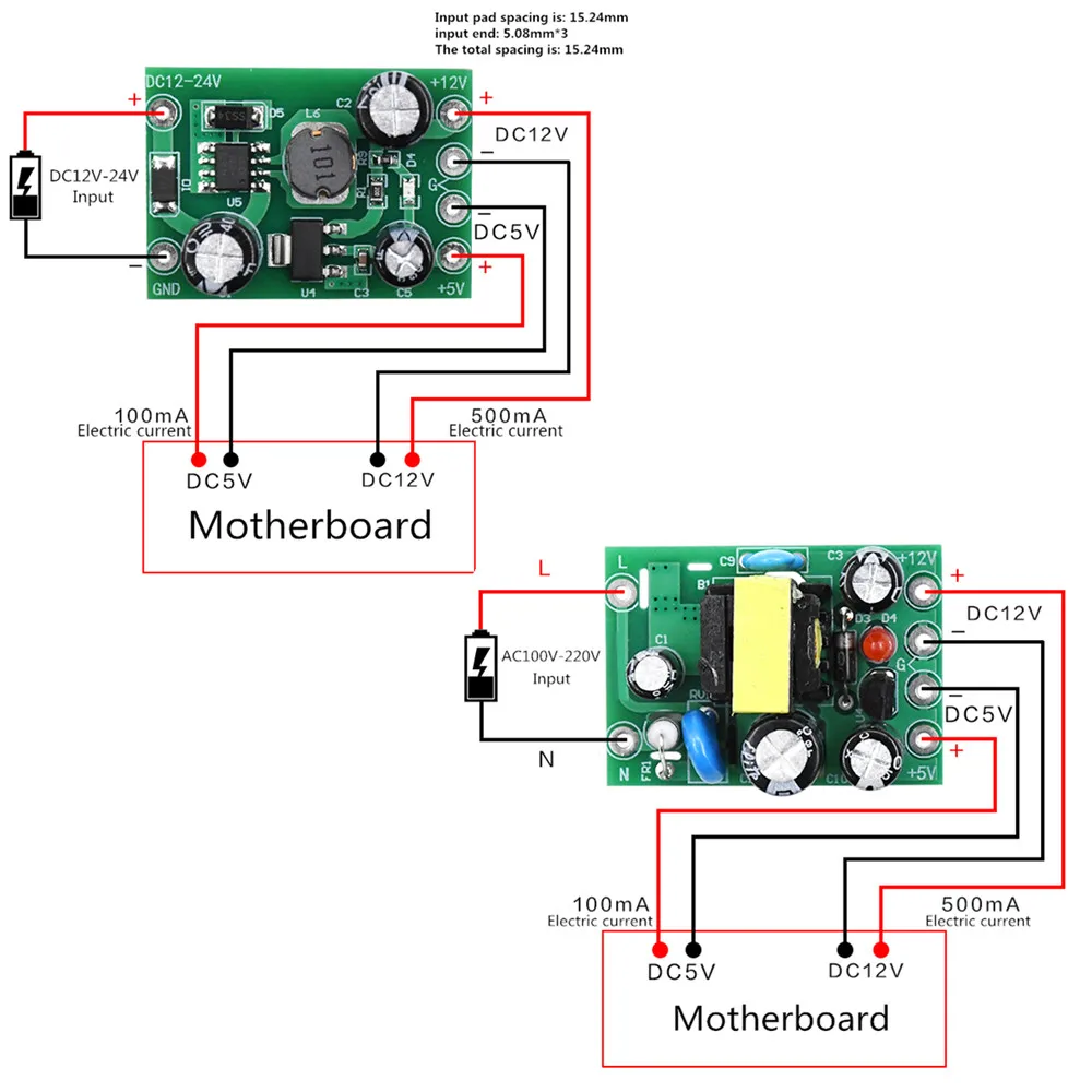 AC DC 110 220V импульсный источник питания изоляционный входной выход 5V /12V /100mA - Фото №1