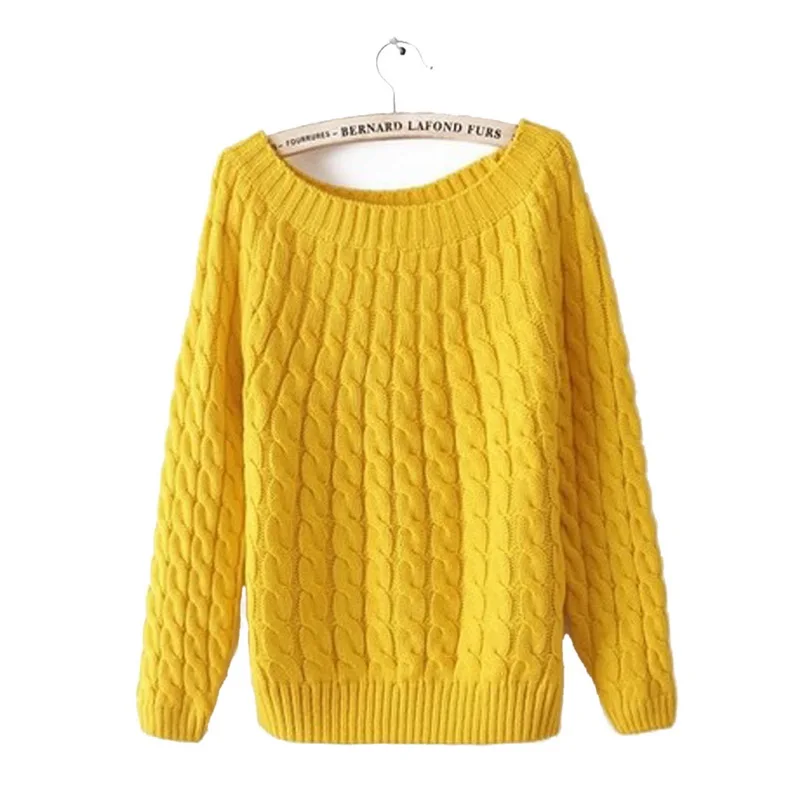 MONERFFI Twist Pattern Sweaters Women Autumn Winter Fashion Basic Pullover Female Jumpers Long Sleeve Pull Femme Casual Knitted