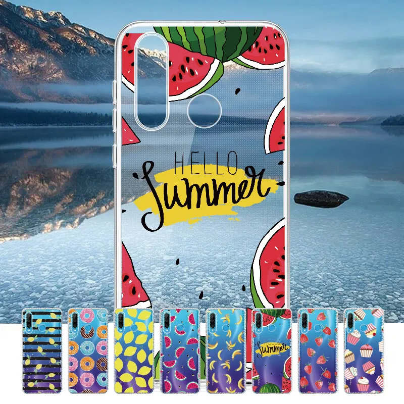 

Summer Watermelon Pineapple Sushi For Huawei Honor Mate 10 20 Nova P20 P30 P Smart Soft TPU Crystal Slim Protective Clear Case