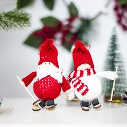 Рождественский Ангел девочка лыжные плюшевые куклы мини-елка орнамент кулон вечерние рождественские украшения для дома