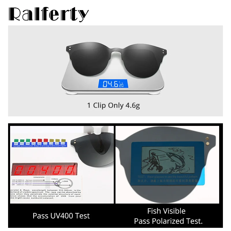 Ralferty Magnet Sun Glasses Prescription Sunglasses Women Men Polarized Round Prescription Myopia Sunglasses 2 In 1 Oculos Z959