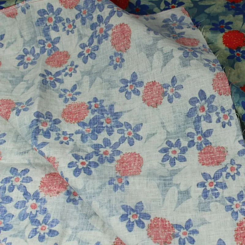 Качественная льняная ткань с красивым принтом в стиле пэчворк; Высококачественная рубашка; платье; материал платья