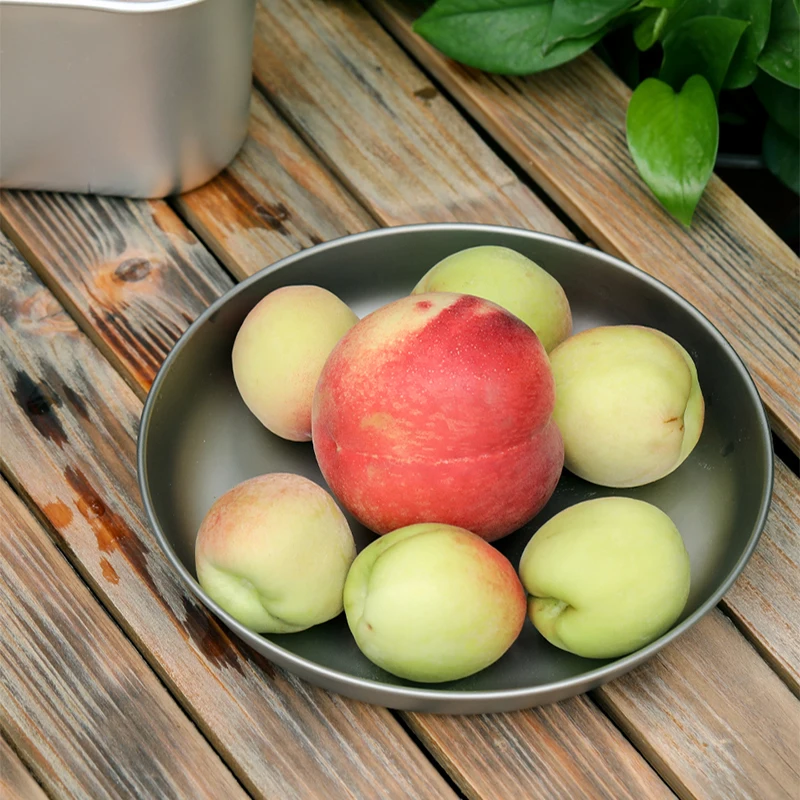 Titanium Plate Ultralight Tableware Dinner Fruit Plate Frying Pan for