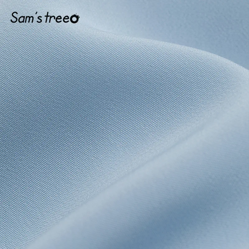 SAM'S TREE синяя однотонная шифоновая блузка с бантом на воротнике для женщин зима абрикосовый чистый эластичный Жабо с длинным рукавом Повседневные женские топы