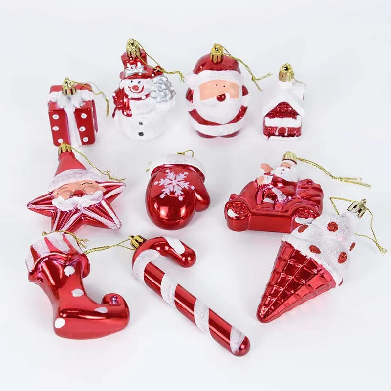 Christmas Plastic Candy Cane Lollipop Pendant Santa Calus Christmas Tree Hanging Ornaments For Home Decor 2021 Navidad Gift