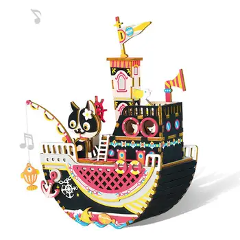 

DIY Music Box Wood Craft 3D Wooden Puzzle Musical Storage Box with Spinning Ballerina Kids Girl Birthday Valentine's Day Gift