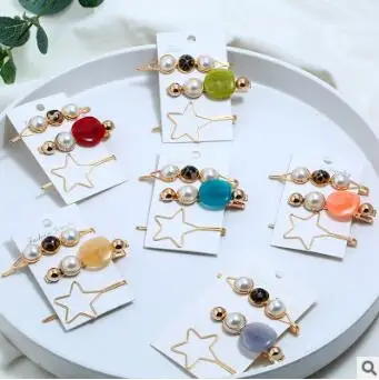 60 компл./лот 3 шт./компл. DIY простой мульти сплав пирсинг пятиконечная звезда заколка для волос в виде лягушки заколка для волос, стильные инструменты для волос, аксессуары для HA1428 - Цвет: Multi