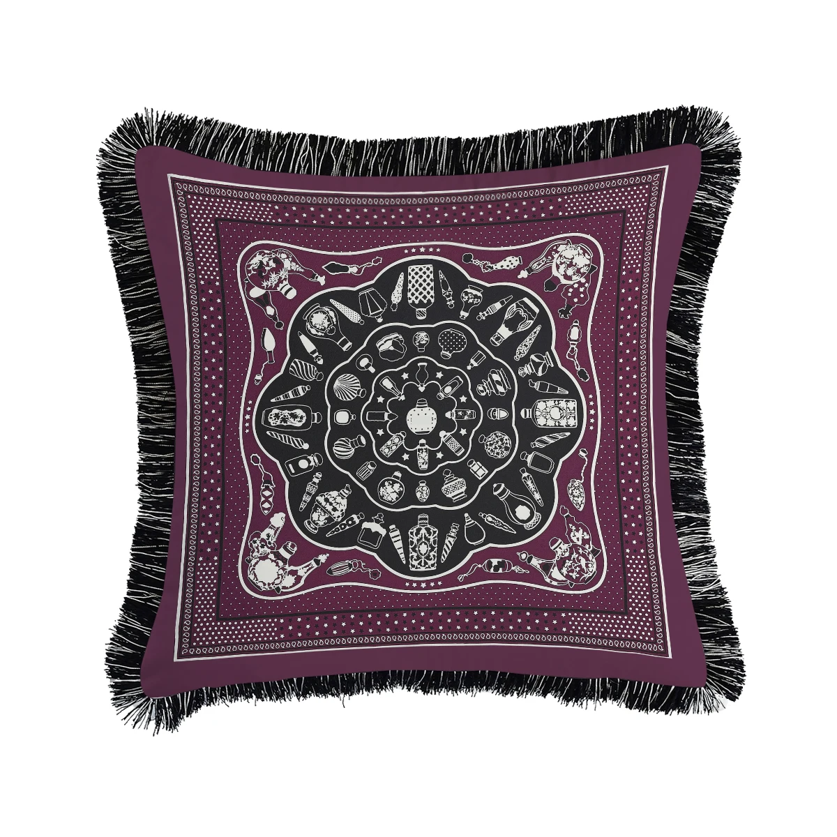 Luxury European Classical Christmas Hotel Velvet Tassel Cushion Cover Pillow Cover Pillowcase Home Decorative Sofa Throw Pillows