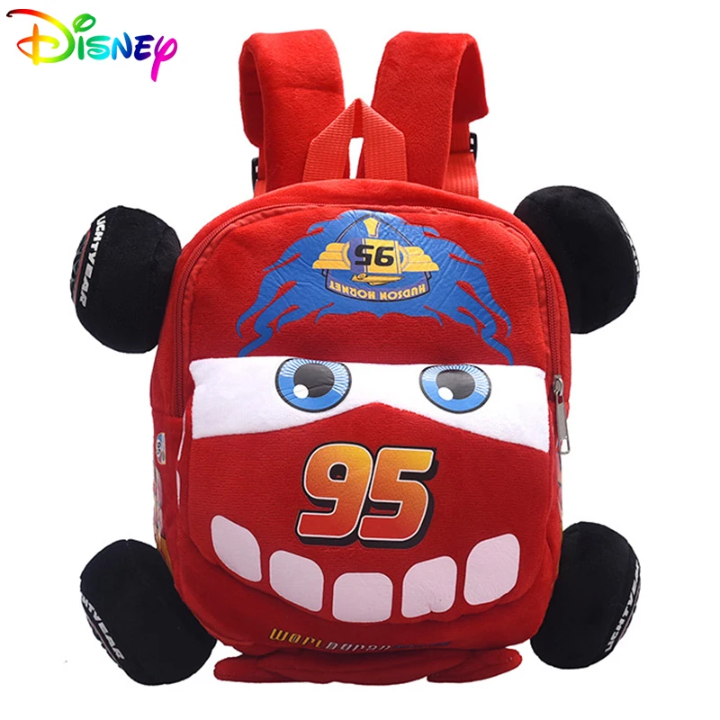 Disney Brand Boys Cars Plush Backpack Bags For Girls Fashion Cartoon Handbags Kindergarten Cute Travel Schoolbags Packages Gifts