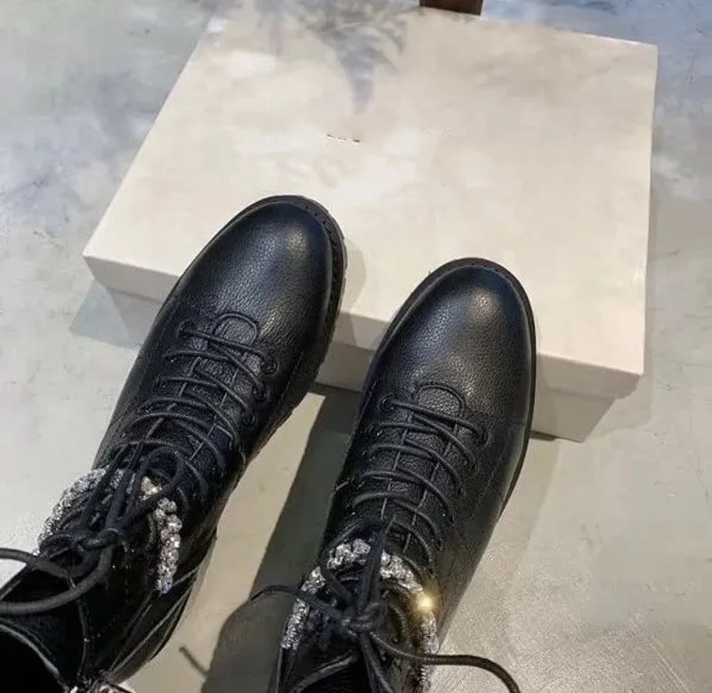 Женские ботинки; Bota Feminina Inverno; женская обувь черного цвета; ботинки на шнуровке; женские Ботинки на каблуке; Брендовая женская обувь; botas mujer;