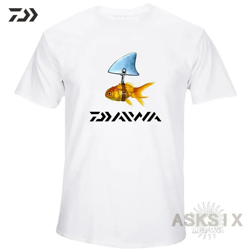 Daiwa-camisetas de pesca de manga corta, ropa de pesca de verano, transpirable, suave, duradera, para acampada al aire libre