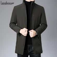 Высший сорт новые зимние модные брендовые пуховики мужские уличные пуховые пальто длинная теплая мужская одежда