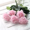 7 Pcs Real Touch Rose Branch Stem Latex Rose Hand Feel Felt Simulation Decorative Artificial Silicone Rose Flowers Home Wedding ► Photo 2/6