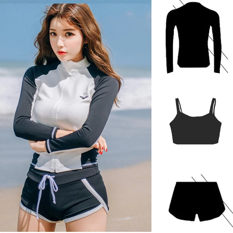 Men and Women's UPF 50 + Rash Guard Long Sleeve UV Sun Protection Swim Shirts, Trunks, Water Beach Surf Swimsuit, Top and Bottom