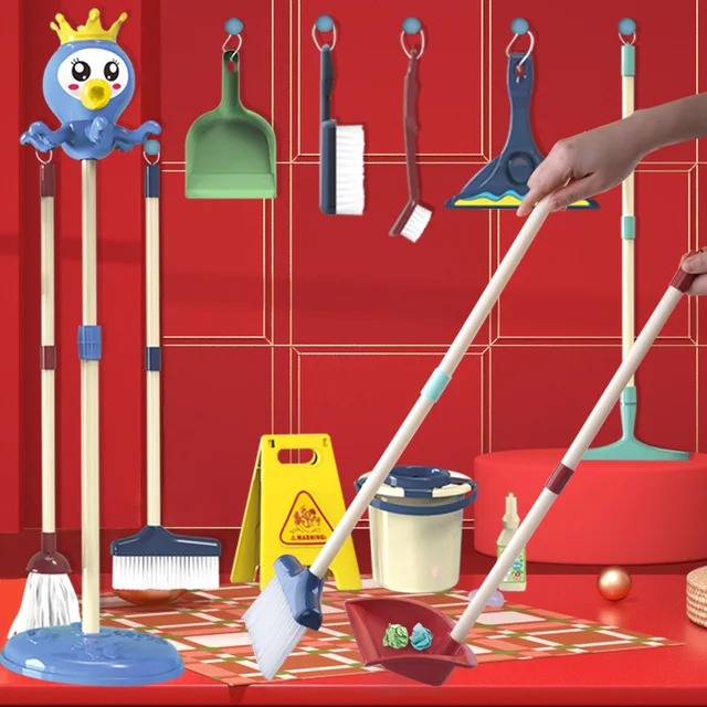 Children's Educational Simulation Play House Toy Boy and Girl Training Cleaning Tool Set Top Stuff Things for Cleaning for Kids 3