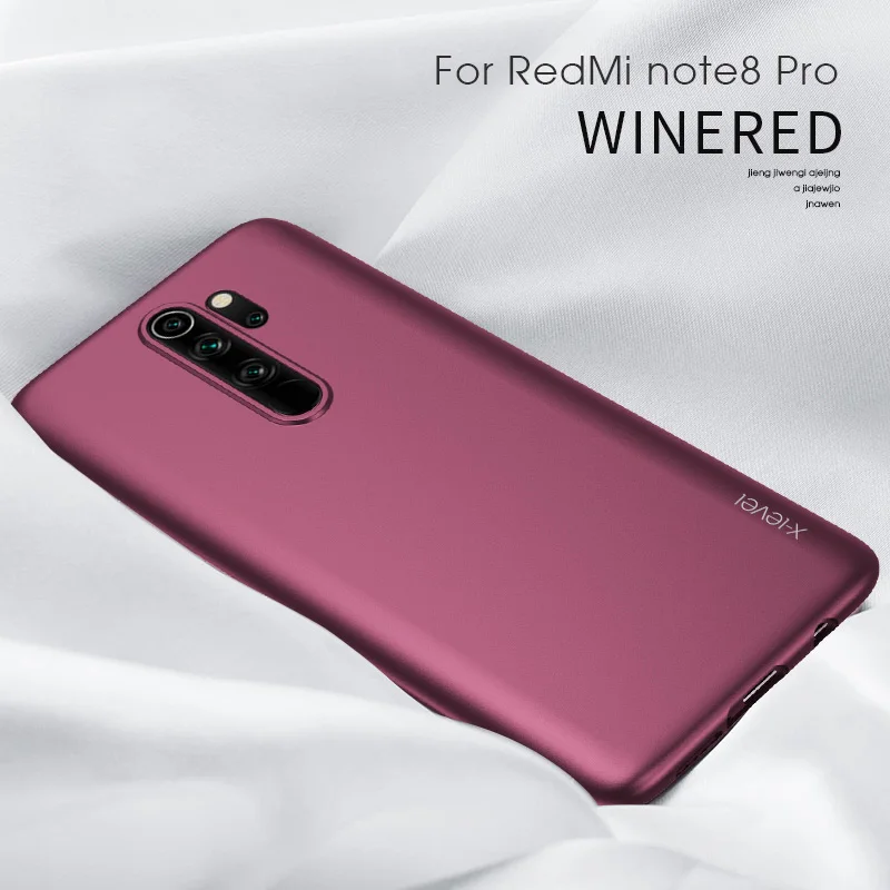 X-Level, мягкий силиконовый чехол для Xiaomi Redmi Note 8 Pro 8A X Level, Ультратонкий матовый ТПУ защитный чехол - Цвет: Wine red