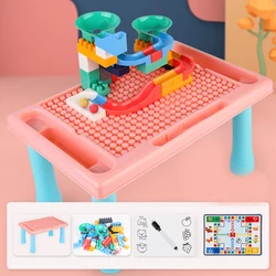Blocs de construction multifonctions, Table de bricolage, course de marbre, entonnoir coulissant, blocs à assembler, jouets pour enfants garçons filles, cadeau 