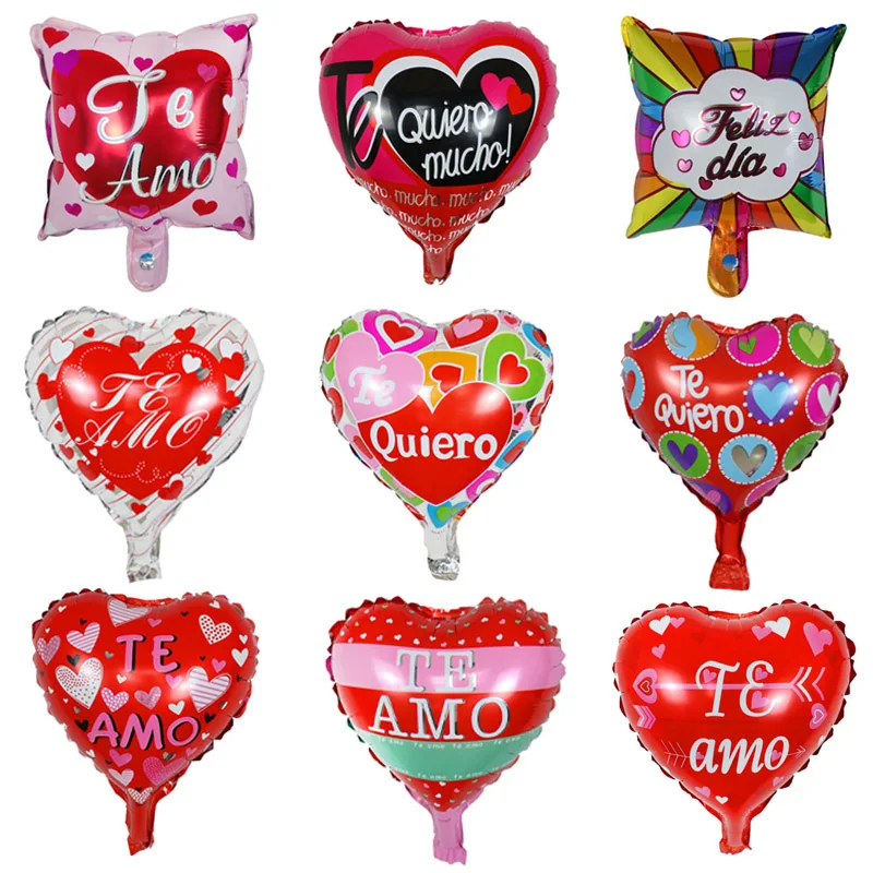 10pcs 10inch Spanish Te Amo I Love You Heart Foil Balloons Wedding Party Mother's Day Valentine's Decoration Air Globos Gift | Дом и