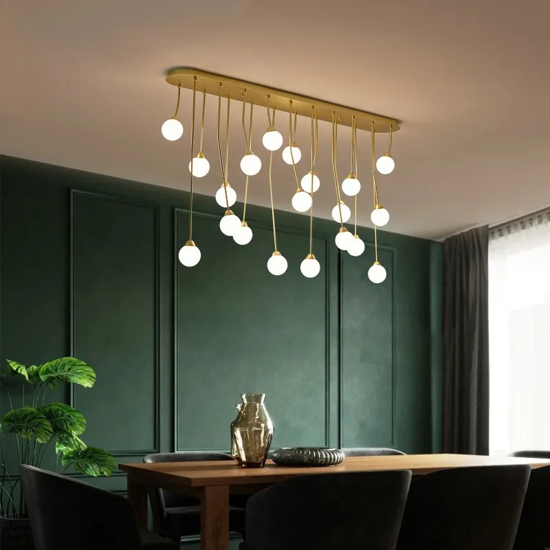Novelty LED Chandelier Ceiling Dining Living Room G9 Glass Ball Hanging Light Multi-Head Coffee / Gold Kitchen Modern Luminaires