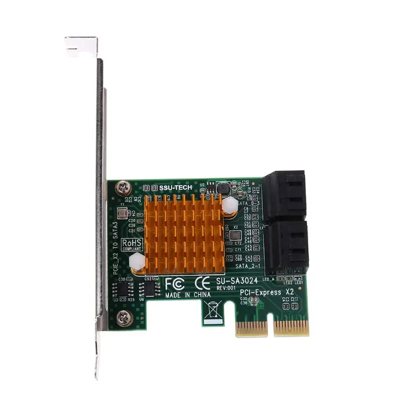 PCI-E PCI Express 1x до 4-Порты и разъёмы Sata 3,0 III 6G конвертер контроллера карты адаптер теплоотвод