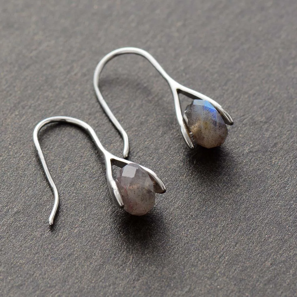 Женские серьги гвоздики с камнями гранями|Серьги-подвески| |