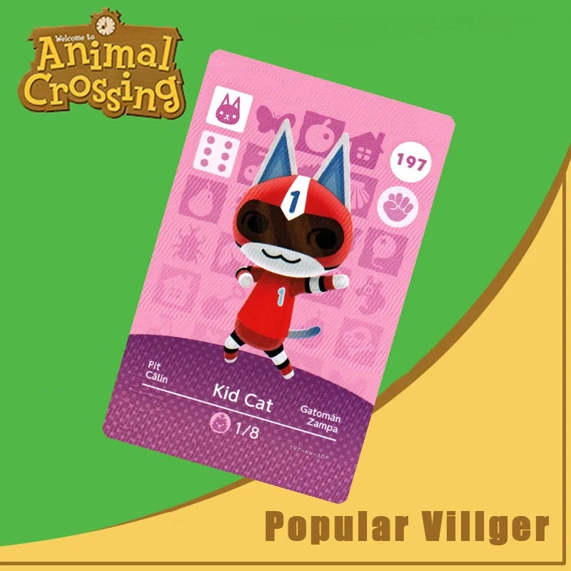 

197 Kid Cat Amiibo Card Animal Crossing Series Animal Crossing New Horizons Amiibo Card Work for Ns Switch Games Nfc Card