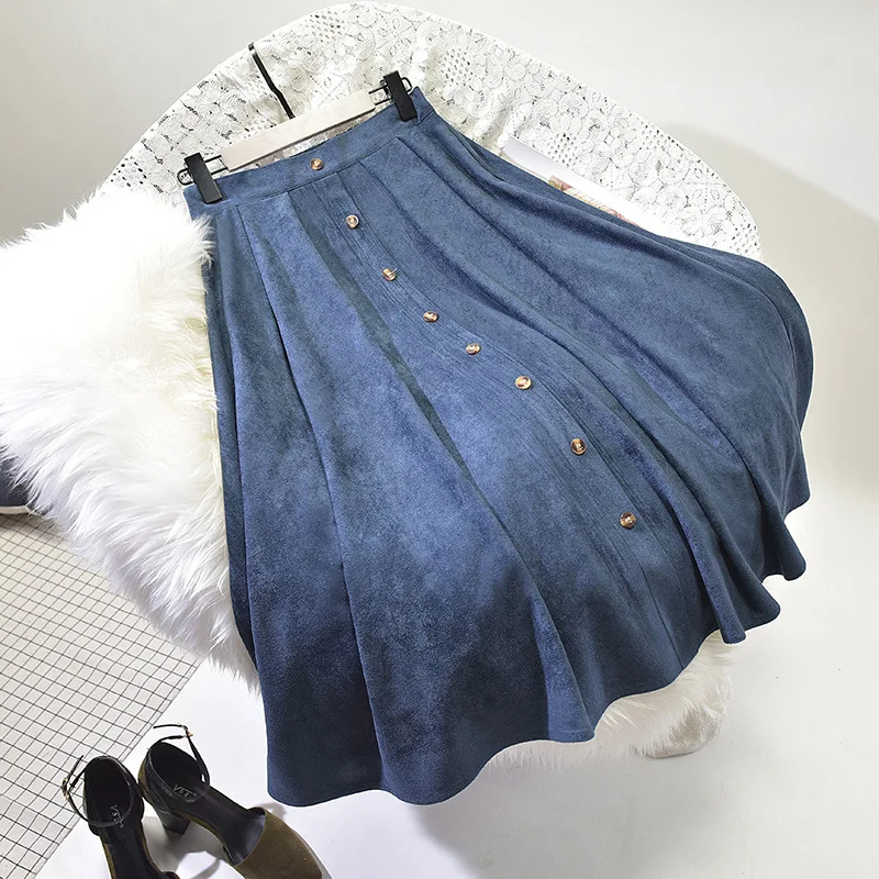 

Faldas Mujer Moda 2019 Vintage Skirts Womens High Waist Casual Loose A-Line Skirts Women Elegant Pleated Skirts Jupe Femme Saia