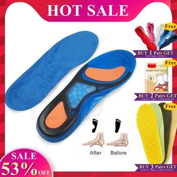 

EID Silicon Gel Insoles Foot Care for Plantar Fasciitis Heel Spur Running Sport Insoles Shock Absorption Pads arch orthopedic