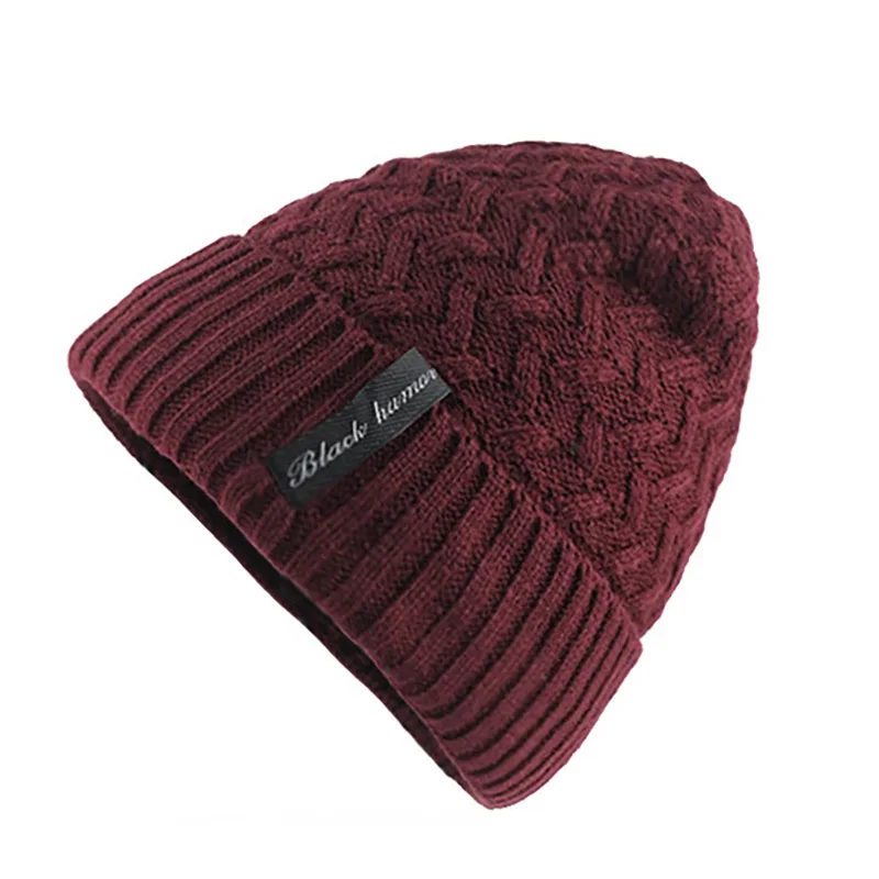 Beanie набор шейных платков унисекс вязаные зимние шапки Warnm Теплые повседневные эластичные Gorros шапочка с шарфом модные шапки - Цвет: Red Hat