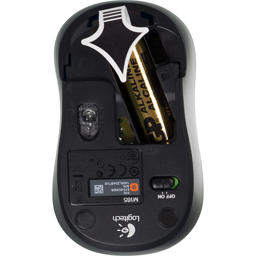 Мышь LOGITECH M185, беспроводная, USB, синий