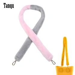 Tanqu 1pc longo capa de substituição da pele do falso cinto alça para crossbody inverno bolsa ombro feminino acessórios obag